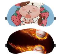 Lot de 2 masques pour les yeux pour dormeur latéral, masque de sommeil en forme de balle de baseball, masque de sommeil, masque de sommeil doux pour les yeux, pour voyage, sieste, avion, blocage de la