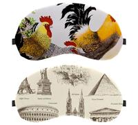Lot de 2 masques pour les yeux pour dormeur latéral, masque de sommeil, masque de sommeil de style ancien vintage lieux d'intérêt, couverture douce pour les yeux, pour voyage, sieste, avion, blocage