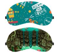 Lot de 2 masques pour les yeux pour dormeur latéral, masque de sommeil, masque de sommeil Happy Fox Woods, couverture douce pour les yeux, pour voyage, sieste, avion, blocage de la lumière