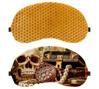 Lot de 2 masques pour les yeux pour dormeur latéral, masque de sommeil, masque de sommeil, masque de protection des yeux au trésor de pirate doux pour voyage, sieste, avion, blocage de la lumière