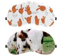 Lot de 2 masques pour les yeux pour dormeur latéral, masque de sommeil, masque de sommeil pour les yeux de vache de ferme dans le pâturage, couverture douce pour les yeux, pour voyage, sieste, avion