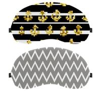 Lot de 2 masques pour les yeux pour dormeur latéral, motif triangle gris à rayures ondulées, masque de sommeil, masque de sommeil doux pour les yeux, pour voyage, sieste, avion, blocage de la lumière
