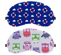 Lot de 2 masques pour les yeux pour dormeurs sur le côté, masque de sommeil coloré à motif de hibou, masque de sommeil doux pour les yeux, pour voyage, sieste, avion, blocage de la lumière