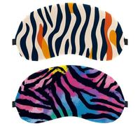 Lot de 2 masques pour les yeux pour dormeurs sur le côté, motif zèbre, masque de sommeil, masque de sommeil doux pour les yeux, pour voyage, sieste, avion, voyage, blocage de la lumière