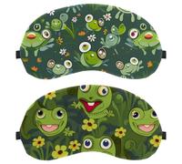 Lot de 2 masques pour les yeux pour dormir sur le côté, masque de sommeil, masque de sommeil amusant grenouille bizarre, couverture douce pour les yeux, pour voyage, sieste, avion, blocage de la