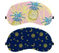 Lot de 2 masques pour les yeux pour dormir sur le côté, masque de sommeil, masque de sommeil avec soleil, lune et soleil, protection des yeux douce pour les voyages, la sieste, l'avion, blocage de la