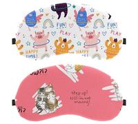 Lot de 2 masques pour les yeux pour dormir sur le côté, masque de sommeil, masque pour les yeux avec chat qui ne bouge pas, rose foncé, doux pour voyage, sieste, avion, blocage de la lumière