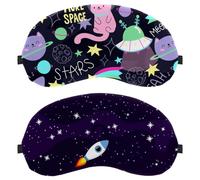 Lot de 2 masques pour les yeux pour dormir sur le côté, masque de sommeil, masque pour les yeux, galaxie de l'espace ultra violet galactique doux pour voyage, sieste, avion, blocage de la lumière