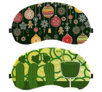 Lot de 2 masques pour les yeux pour dormir sur le côté, masque de sommeil sain au jus de concombre vert, masque de sommeil doux pour les yeux, pour voyage, sieste, avion, blocage de la lumière