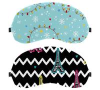 Lot de 2 masques pour les yeux pour dormir sur le côté, masque de sommeil, tour Eiffel en zigzag, couverture douce pour les yeux, pour voyage, sieste, avion, blocage de la lumière