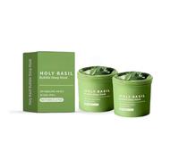 Lot de 2 masques profonds moussants au basilic sacré - Contient de l'extrait de basilic sacré et des PHA pour un nettoyage en profondeur des pores et un contrôle du sébum - 90 g x 2