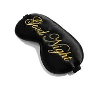 Lot de 2 masques sommeil en soie avec sangles réglables for dormir, soulager les yeux gonflés, voyages et faire une bonne sieste pour Sommeil(Black1)