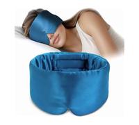 Lot de 2 masques sommeil en soie, doux et sans pression, mûrier, for les yeux, anti-rides Pour Dormir, Les Siestes(Blue)