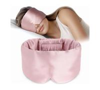Lot de 2 masques sommeil en soie, doux et sans pression, mûrier, for les yeux, anti-rides Pour Dormir(Pink)