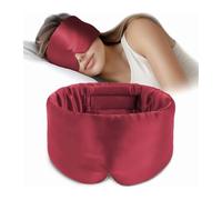 Lot de 2 masques sommeil en soie, doux et sans pression, mûrier, for les yeux, anti-rides pour Sommeil(Red)
