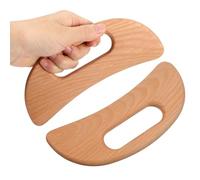 Lot de 2 masseurs de cellulite en bois, outil Gua Sha pour le corps, poignée de thérapie en bois naturel, planche Gua Sha, pagaie, drainage lymphatique, grattoir musculaire pour femmes et hommes