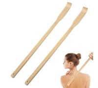 Lot de 2 masseurs en bambou pour gratter le dos, 40 cm, semblable aux doigts, poignée pour lisser les démangeaisons, naturellement fabriqué à la main pour les adultes, pour gratter le corps, soulager
