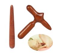 Lot de 2 masseurs en bois, accessoires de massage, pour les pieds, accessoires de physiothérapie, outils d'auto-massage, faciles à transporter (couleur bois brut)