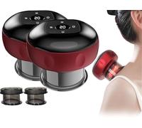 Lot de 2 masseurs thérapeutiques intelligents, 5 en 1 réglables à 12 niveaux, masseur Gua Sha rechargeable, améliore la circulation sanguine (rouge)