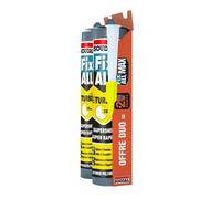 Lot de 2 mastic-colles Fix All Turbo - 2 x 290 ml + canule - blanc SOUDAL