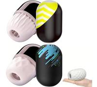 Lot de 2 Masturbateurs pour Hommes - Aide à la Masturbation Réutilisable avec Texture Manuelle, Stimulation du Gland, Jouet Érotique Masculin, Pocket Masturbator pour Adultes