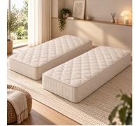 Lot de 2 Matelas 20cm 90x190 Tissu Ignifug Mousse Poli Lattex Indformable Ferme 2 Protges Matelas anti feu 90 190