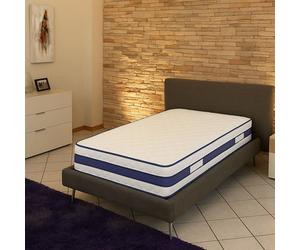 Lot de 2 Matelas 80x200 Mousse Poli Lattex Indéformable - Hauteur 29 cm - Soutien Très Ferme - Face Hiver avec Laine Merinos - Face été avec Lin - (2_x_80_x_200_cm)