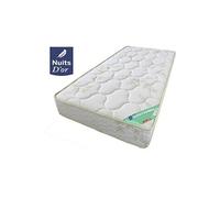 Lot de 2 Matelas 90x190 Tissu avec Bambou Naturel Mousse HR 35 Kg/m3 Hauteur 21 Cm Soutien Ferme 90 190 Natura Bamboo Nuits d'Or