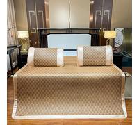 Lot de 2 matelas en rotin frais pour adultes, tapis de lit d'été pliables et respirants pour très grand lit, 90 x 195 cm, solution de sommeil confortable pour les étudiants et un usage domestique