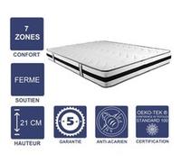 Lot de 2 Matelas Mémoire de Forme 60 Kg/m3 + 2 Alèses 90x190 x 21 cm Ferme - 7 Zones de Confort - Noyau Aertech+ 35 Kg/m3 HR Dernière Génération -