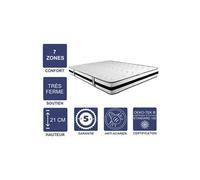 Lot de 2 Matelas Mémoire de Forme 60 Kg/m3 + 2 Alèses 90x190 x 21 cm Très Ferme - 7 Zones de Confort - Noyau Aertech+ 35 Kg/m3 HR Dernière Génération