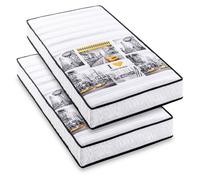 BLUE MOON Lot de 2 Matelas Mousse 90x190 New York 5 Zones de Confort Soutien Ferme Épaisseur 15cm Housse Hypoallergénique Fabriqué en Belgique