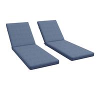 Lot De 2 Matelas Pour Transat Bain De Soleil - Dim. 190,5l X 58,4l X 7h Cm - Cordons D'attache - Bleu