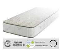 Lot de 2 Matelas Super 80x190 x 23 cm + 2 Oreillers Visco - Très Ferme - Face Hiver Pure Laine Merinos - Noyau Poli Lattex HR Dernière Génération - Très Respirant G