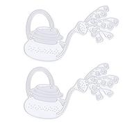 Lot de 2 matrices de découpe en métal avec cadres découpés en acier au carbone de qualité supérieure, motif d'arrosoir, bricolage, scrapbooking, fabrication de cartes, fournitures