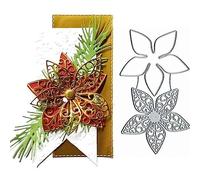 Lot de 2 matrices de découpe en métal creux en forme de fleur de Noël, pour cartes d'invitation, scrapbooking, album, gaufrage, décoration