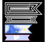 Lot de 2 matrices de découpe en métal - Marque-page - En acier au carbone - Pochoirs de découpe pour loisirs créatifs - Marque-page classique - Bannière - Pochoirs de gaufrage pour scrapbooking,