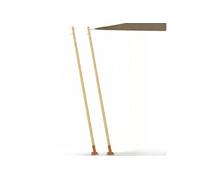 IDMarket - Lot de 2 mâts de Fixation Effet Bois pour Voile d'ombrage H.220 cm poteaux et Bases Acier