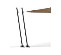 IDMarket – Mâts de fixation pour voile d'ombrage H.220 CM Acier – Lot de 2
