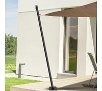 Lot De 2 Mâts De Fixation Pour Voile D'ombrage H 220 Cm Poteaux Et Bases Acier Noir