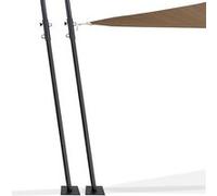 IDMarket - Lot de 2 mâts de Fixation réglables pour Voile d'ombrage H.220 CM poteaux et Bases Acier