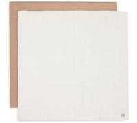 Jollein Lot de 2 langes en mousseline pour bébé - Biscuit/Ivoire - 115 x 115 cm - 100% coton - Lingettes pour bébé - Certifiées Oeko-Tex