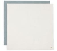 Lot de 2 maxi-langes en coton Sea Green-Ivory (115 x 115 cm)