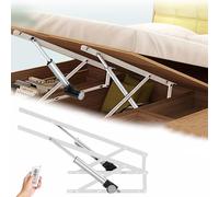 Lot de 2 mécanismes de levage de lit électriques, Vérin hydraulique robuste pour espace de rangement sous le lit, avec télécommande, Capacité de charge de 600 kg - Idéal pour lits(White,1.1m)