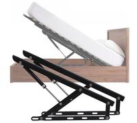 Lot de 2 mécanismes de levage de lit hydraulique, kit de vérins à gaz robustes pour canapé-lit et lit de rangement, système de levage pneumatique de 900 mm, matériel de levage de lit noir