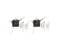 Lot de 2 mécanismes de mouvement d'horloge murale à quartz avec aiguilles pour réparation de bricolage