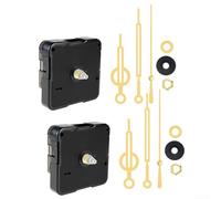 Lot de 2 mécanismes d'horloge murale à quartz parfaits pour la décoration d'intérieur, les réparations et les projets d'art créatifs (B)