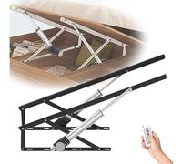 Lot de 2 mécanismes élévateurs de lit électriques, très résistants avec télécommande, capacité de charge de 600 kg, système de levage pour tatami, boîte, canapé-lit, noir