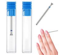 Lot de 2 mèches à cuticules pour perceuse à ongles électrique 0,4 cm Cône inversé pour ongles Outils d'art Ongles Pied Callus Remover Manucure Pédicure Fournitures