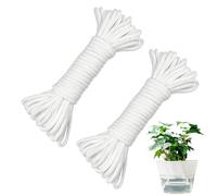 Lot de 2 mèches d'auto-arrosage - 18 m - 4 mm - Réutilisables - Arrosage automatique des plantes en pot - Pour serre, culture hydroponique, intérieur, balcon et terrasse